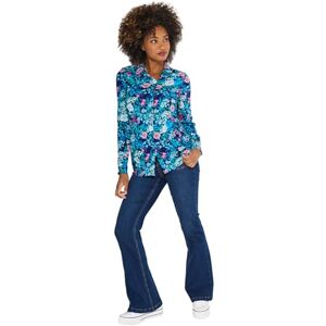 Joe Browns Women's Bright Floral Collared Crinkle Shirt, Blue, 18 Joe Browns Women's Bright Floral Collared Crinkle Shirt, Blue, 18