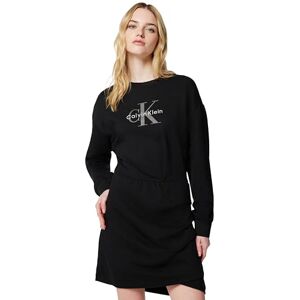Calvin Klein Women's LS MONOLOGO Terry Crew Fashion D LV047E224G Dresses, Black (Black), M Calvin Klein Women's LS MONOLOGO Terry Crew Fashion D LV047E224G Dresses, Black (Black), M