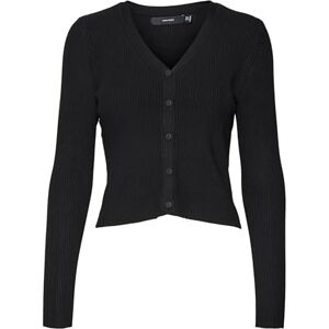 VERO MODA Women's Vmglory Rib Ls V-Neck Cardigan Ga Noos Sweater, Black, L VERO MODA Women's Vmglory Rib Ls V-Neck Cardigan Ga Noos Sweater, Black, L