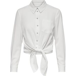 ONLY Women's ONLLECEY LS Knot DNM Shirt NOOS Blouse, Cloud Dancer, XS ONLY Women's ONLLECEY LS Knot DNM Shirt NOOS Blouse, Cloud Dancer, XS