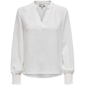 ONLY Women's Onlmette V-Neck Smock Top WVN Blouse, Cloud Dancer, S ONLY Women's Onlmette V-Neck Smock Top WVN Blouse, Cloud Dancer, S