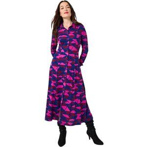 Joe Browns Women's Retro Style Geo Print Midi Shirt Dress, Regular, Purple, UK 16 Joe Browns Women's Retro Style Geo Print Midi Shirt Dress, Regular, Purple, UK 16