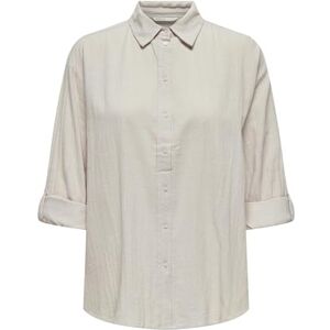 ONLY Women's Onltizana Cotton L/S Shirt WVN Long Sleeve Blouse, Gray, XXS ONLY Women's Onltizana Cotton L/S Shirt WVN Long Sleeve Blouse, Gray, XXS