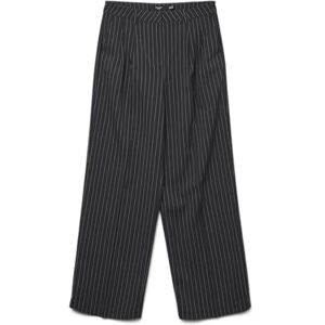 VERO MODA Women's Vmrita Mw Wide Dad Pant Trouser, Phantom/Stripes: Snow White Pinstripe, XS / 32L VERO MODA Women's Vmrita Mw Wide Dad Pant Trouser, Phantom/Stripes: Snow White Pinstripe, XS / 32L