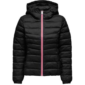 ONLY Women's Onltahoe Contrast Hood Jacket Cc OTW Puffer, Black/Detail:Zip Sodalite Blue/White/Diva Pink, S ONLY Women's Onltahoe Contrast Hood Jacket Cc OTW Puffer, Black/Detail:Zip Sodalite Blue/White/Diva Pink, S