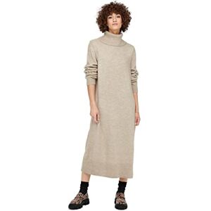 ONLY Women's ONLBRANDIE L/S ROLL Neck Dress KNT NOOS Dress, Pumice Stone/Detail:W. Melange, XS ONLY Women's ONLBRANDIE L/S ROLL Neck Dress KNT NOOS Dress, Pumice Stone/Detail:W. Melange, XS