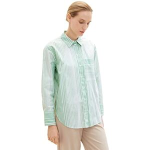 TOM TAILOR Women's 1034784 Blouse, 31129-Green Gradient Stripe, 34 TOM TAILOR Women's 1034784 Blouse, 31129-Green Gradient Stripe, 34