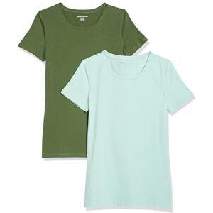 Amazon Essentials Women's Regular-Fit Short-Sleeve Crewneck T-Shirt, Pack of 2, Military Green/Mint Green, XXL Amazon Essentials Women's Regular-Fit Short-Sleeve Crewneck T-Shirt, Pack of 2, Military Green/Mint Green, XXL