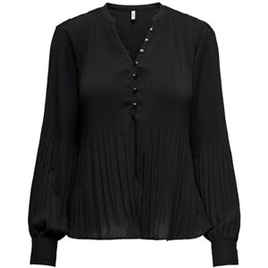 ONLY Women's Onlronja Life L/S V-Neck Pleated top Ptm Blouse, Black, Large ONLY Women's Onlronja Life L/S V-Neck Pleated top Ptm Blouse, Black, Large