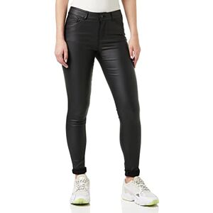 VERO MODA Women's Coated Skinny Fit Jeans Faux Leather Pants High Rise Stretch Trousers Vmseven, Colours:Black, Size:S / 30L, Leg Length:L30 VERO MODA Women's Coated Skinny Fit Jeans Faux Leather Pants High Rise Stretch Trousers Vmseven, Colours:Black, Size:S / 30L, Leg Length:L30