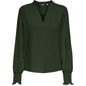 ONLY Onlmette V-Neck Ls Smock Top Noos WVN, Green (Duffel Bag), M ONLY Onlmette V-Neck Ls Smock Top Noos WVN, Green (Duffel Bag), M
