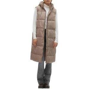 VERO MODA Women's Vmligaane Waistcoat Noos Quilted Vest, Taupe Gray, L VERO MODA Women's Vmligaane Waistcoat Noos Quilted Vest, Taupe Gray, L