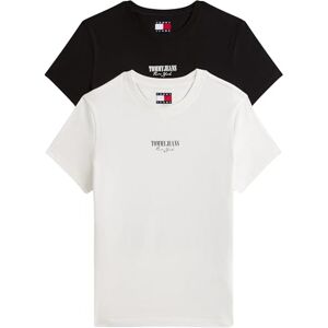Tommy Jeans Women's Tjw 2Pack Essential Logo 2 Tee Dw0Dw21746 S/S T-Shirt, Multi (Ecru/Black), XL Tommy Jeans Women's Tjw 2Pack Essential Logo 2 Tee Dw0Dw21746 S/S T-Shirt, Multi (Ecru/Black), XL