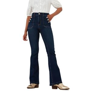 Joe Browns Women's Fashion Vintage Wash High Waisted Button Pocket Jeans, Slim Fit, Blue, UK 8 Joe Browns Women's Fashion Vintage Wash High Waisted Button Pocket Jeans, Slim Fit, Blue, UK 8