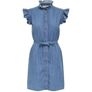 ONLY Women's Onlshania S/L Frill DNM Dress AKM, Medium Blue (Medium Blue Denim), S ONLY Women's Onlshania S/L Frill DNM Dress AKM, Medium Blue (Medium Blue Denim), S