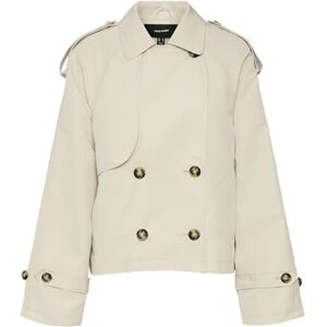 VERO MODA Women's Vmchloe Short Trenchcoat Ga Noos Coat, Oatmeal, XS VERO MODA Women's Vmchloe Short Trenchcoat Ga Noos Coat, Oatmeal, XS