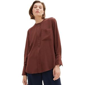 TOM TAILOR Women's 1037888 Basic Blouse with Chest Pocket, 32404-Raisin Melange, 16 TOM TAILOR Women's 1037888 Basic Blouse with Chest Pocket, 32404-Raisin Melange, 16