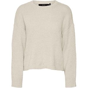 VERO MODA Women's Vmwilda Ls Boxy O-Neck Pullover Ga Boo l/s Knitwear, Birch/Detail: Melange, S VERO MODA Women's Vmwilda Ls Boxy O-Neck Pullover Ga Boo l/s Knitwear, Birch/Detail: Melange, S