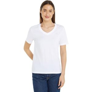 Calvin Klein Jeans Women's CK Embro Badge V-Neck TEE J20J222560, White (Bright White), XS Calvin Klein Jeans Women's CK Embro Badge V-Neck TEE J20J222560, White (Bright White), XS