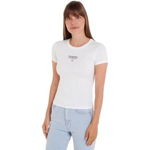 Tommy Jeans Women Short-Sleeve T-Shirt Slim Crew Neck, White (White), XXL Tommy Jeans Women Short-Sleeve T-Shirt Slim Crew Neck, White (White), XXL
