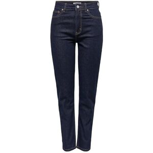 ONLY Female Straight-Fit Jeans Onlemily High Waist Straight Cut Jeans, Dark Denim Blue, 28W x 30L ONLY Female Straight-Fit Jeans Onlemily High Waist Straight Cut Jeans, Dark Denim Blue, 28W x 30L