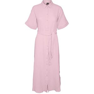 VERO MODA Women's VMNATALI NIA 2/4 Calf Shirt Dress WVN, Bonbon, M VERO MODA Women's VMNATALI NIA 2/4 Calf Shirt Dress WVN, Bonbon, M