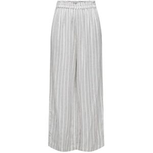 ONLY Women's Onltokyo Hw Linen Blend Stripe PNT Noos Fabric Trousers, Bright White, XXS / 32L ONLY Women's Onltokyo Hw Linen Blend Stripe PNT Noos Fabric Trousers, Bright White, XXS / 32L