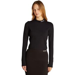 Calvin Klein Women’s Elastic Milano Logo Mock Neck Long Sleeve Top, Black (Ck Black), L Calvin Klein Women’s Elastic Milano Logo Mock Neck Long Sleeve Top, Black (Ck Black), L
