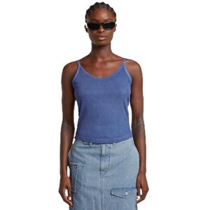 G-STAR Women's Spaghetti Strap Rib Top Wmn T-Shirt, Blue (Mid Blue Gd D26612-d968-h362), L G-STAR Women's Spaghetti Strap Rib Top Wmn T-Shirt, Blue (Mid Blue Gd D26612-d968-h362), L
