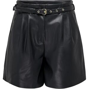 ONLY Womens Onlheidi Faux CC OTW Leather Shorts, Black, L UK ONLY Womens Onlheidi Faux CC OTW Leather Shorts, Black, L UK