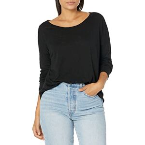 Splendid Women's Long Sleeve Crew Shirt, Black, Large