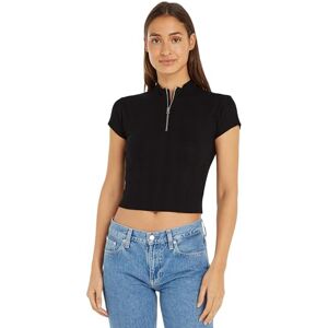 Calvin Klein Jeans Women's Half Zip Short Sleeve T-Shirt, Black (Ck Black), XL Calvin Klein Jeans Women's Half Zip Short Sleeve T-Shirt, Black (Ck Black), XL