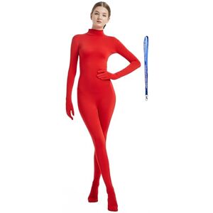 Full Bodysuit Womens Costume Without Hood Spandex Zentai Unitard Body Suit, Red, S Full Bodysuit Womens Costume Without Hood Spandex Zentai Unitard Body Suit, Red, S