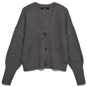 VERO MODA Womens Vmlea Ls V-Neck Cuff Noos Cardigan Sweater, Asphalt/Detail: W. Phantom/Tornado, M UK VERO MODA Womens Vmlea Ls V-Neck Cuff Noos Cardigan Sweater, Asphalt/Detail: W. Phantom/Tornado, M UK