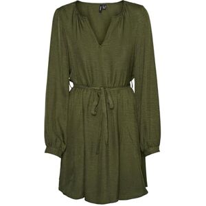 VERO MODA Women's Vmmeloney Ls Short Volume Dress WVN Ga mini, Cypress/Detail: Melange, XS VERO MODA Women's Vmmeloney Ls Short Volume Dress WVN Ga mini, Cypress/Detail: Melange, XS