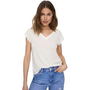 ONLY Women's ONLFREE Life S/S MOD.V-Neck TOP JRS NOOS T-Shirt, Cloud Dancer, Large ONLY Women's ONLFREE Life S/S MOD.V-Neck TOP JRS NOOS T-Shirt, Cloud Dancer, Large