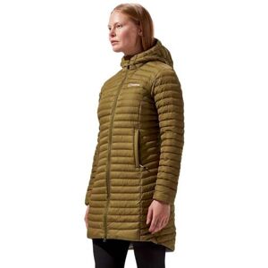 Berghaus Women's Nula Micro Synthetic Insulated Padded Jacket Long Coat Durable Design Water Resistant Puffer Jacket, Oak Moss, 20 Berghaus Women's Nula Micro Synthetic Insulated Padded Jacket Long Coat Durable Design Water Resistant Puffer Jacket, Oak Moss, 20