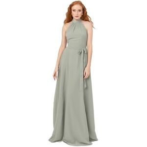 Anaya with Love Womens Maxi Ladies Sleeveless Halter Neck Waist Bow Tie Sash Belt Shirred Bridesmaid Wedding Guest Prom Ball Gown Dress, Frosty Green, 12 UK Anaya with Love Womens Maxi Ladies Sleeveless Halter Neck Waist Bow Tie Sash Belt Shirred Bridesmaid Wedding Guest Prom Ball Gown Dress, Frosty Green, 12 UK