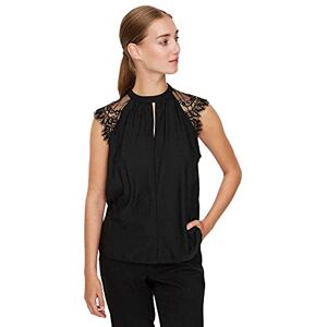 VERO MODA Women's Sleeveless Lace Embellished Top, Black, XS VERO MODA Women's Sleeveless Lace Embellished Top, Black, XS