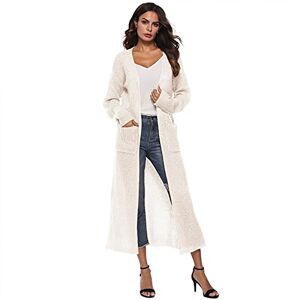ClodeEU Women's Split Long Cardigan Large Pocket Sweater Long Sleeve Thin Coat Solid Color Autumn Winter Elegant Outwear Blouse Top for Women Festival Clothes Beige