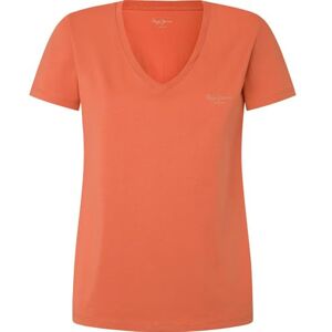 Pepe Jeans Women's Fiore V Neck, T-Shirt, Orange, XL Pepe Jeans Women's Fiore V Neck, T-Shirt, Orange, XL