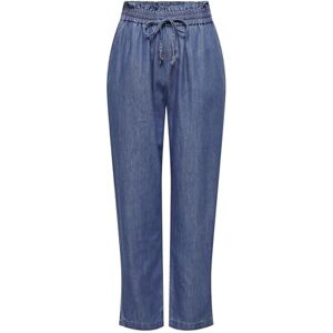 Only Blue Elastic Waist Trousers - Women Clothing Trousers Only Blue Elastic Waist Trousers - Women Clothing Trousers