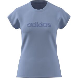 adidas Women's Essentials Big Linear Single Jersey TEE, Glow Blue/Lucky Blue, M adidas Women's Essentials Big Linear Single Jersey TEE, Glow Blue/Lucky Blue, M