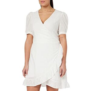 ONLY Women's ONLLISA SS WRAP Dress WVN, Cloud Dancer, L ONLY Women's ONLLISA SS WRAP Dress WVN, Cloud Dancer, L