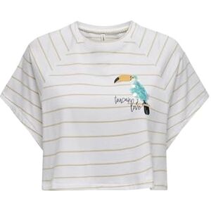 ONLY Women's Onlkita S/S Toucans Top Box JRS T-Shirt, White, XS ONLY Women's Onlkita S/S Toucans Top Box JRS T-Shirt, White, XS