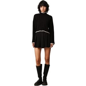 ONLY Women's ONLCHICK Stitch LS Highneck Pull KNT Pullover Sweater, Black/Detail:Pumice Stone, XL ONLY Women's ONLCHICK Stitch LS Highneck Pull KNT Pullover Sweater, Black/Detail:Pumice Stone, XL