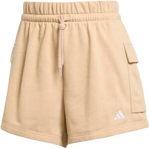 adidas Women's Essentials Small Logo French Terry Cargo Shorts, Warm Sandstone/White, XS adidas Women's Essentials Small Logo French Terry Cargo Shorts, Warm Sandstone/White, XS