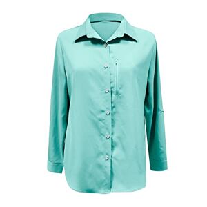 Generic Casual Tops for Women Girl 2024 New Tops Womens Shirts UPF 50+ Sun Long Sleeve Outdoor Cool Fishing Hiking Shirt Half Shirts (Mint Green, XXXL)