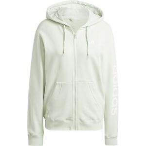 adidas Women's Essentials Linear Full-Zip French Terry Hoodie, Linen Green, XS adidas Women's Essentials Linear Full-Zip French Terry Hoodie, Linen Green, XS