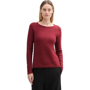 TOM TAILOR Women's 1045574 Basic Knitted Cotton Jumper, 35930-Deep Red, XXL TOM TAILOR Women's 1045574 Basic Knitted Cotton Jumper, 35930-Deep Red, XXL